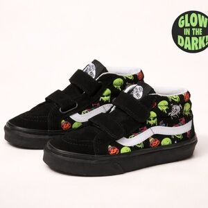 Vans Kids TRIPPY DRIP BLACK GLOW SHOES - Vans black and neon skate shoes - RARE